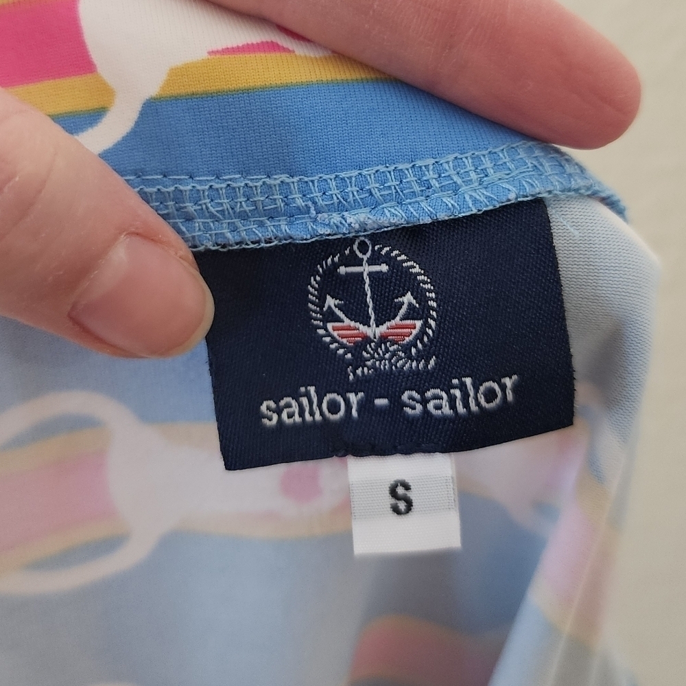 Sailor - Sailor Blue Horse Bit Seaport Sleeveless Shift Dress S - Picture 3 of 6